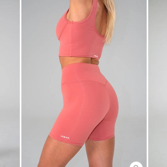 Women's Blush Cross Over High-Waisted Shorts - Picture 2 of 3